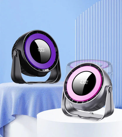 Desk Fan, Small Quiet LED Display Portable Table Fans, 180°Tilt, 100 Speeds, 5 Modes, Rechargeable 4000mAh Battery Operated USB Fan For Office, Bedroom, Outdoor(gray)Christmas Gifts