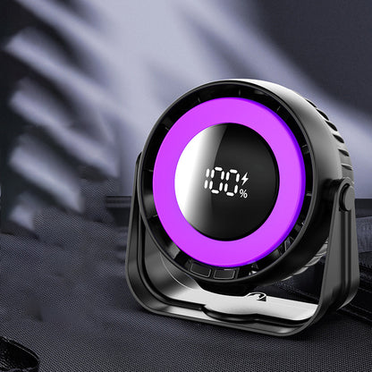 Desk Fan, Small Quiet LED Display Portable Table Fans, 180°Tilt, 100 Speeds, 5 Modes, Rechargeable 4000mAh Battery Operated USB Fan For Office, Bedroom, Outdoor(gray)Christmas Gifts