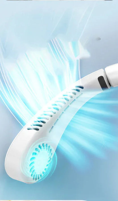 Portable Neck Fan Upgraded, Neckbrace Personal Hands Free, 5 Speed Gears Adjustment, 2000 mAh Wearable Bladeless Quiet Rechargeable for Outdoor Indoor, Gifts for Women Men- Blue Christmas Gifts