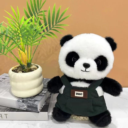 A unique Chinese panda plush toy, a simulated giant panda doll (green)
