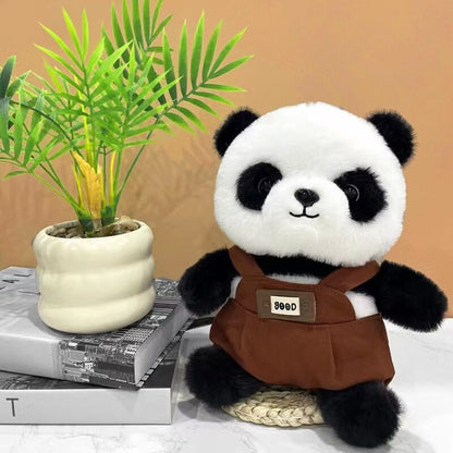 A unique Chinese panda plush toy, a simulated giant panda doll (green)