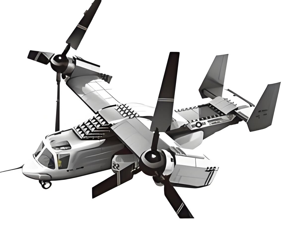 Christmas gift US Osprey Tiltrotor Aircraft Building Blocks Set, 460 Pieces Military Transport Model Kit for Kids Aged 6+ & Enthusiasts（Osprey tiltrotor aircraft）