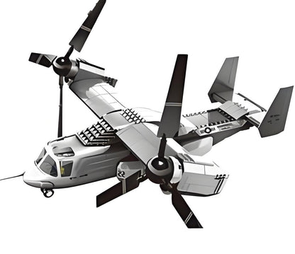 Christmas gift US Osprey Tiltrotor Aircraft Building Blocks Set, 460 Pieces Military Transport Model Kit for Kids Aged 6+ & Enthusiasts（Osprey tiltrotor aircraft）