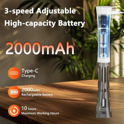 White Hands-Free Milk Frother – 2000mAh Rechargeable Coffee & Drink Mixer for Latte, Cappuccino, Matcha & More | Perfect for Home, Office & Travel