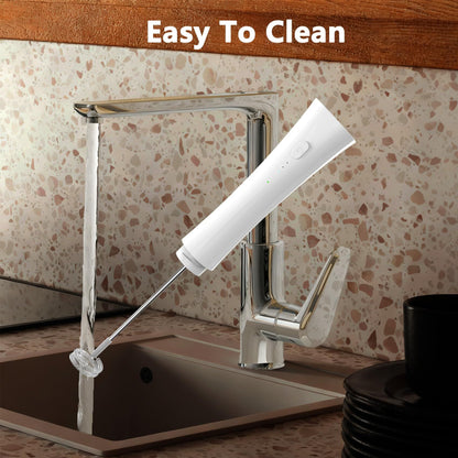 White Hands-Free Milk Frother – 2000mAh Rechargeable Coffee & Drink Mixer for Latte, Cappuccino, Matcha & More | Perfect for Home, Office & Travel