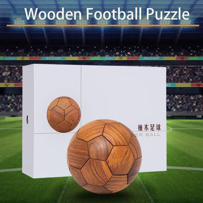 Handcrafted Wooden Football Puzzle – 3D Mortise and Tenon Soccer Ball Assembly Kit |Walnut , Beech Wood | DIY Gift for Adults, Kids & Football Fans