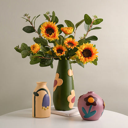 Morandi Painted Ceramic Vase Set (3-Piece) – Modern Home Decor for Flowers | Other Luxury Styles Available in Store