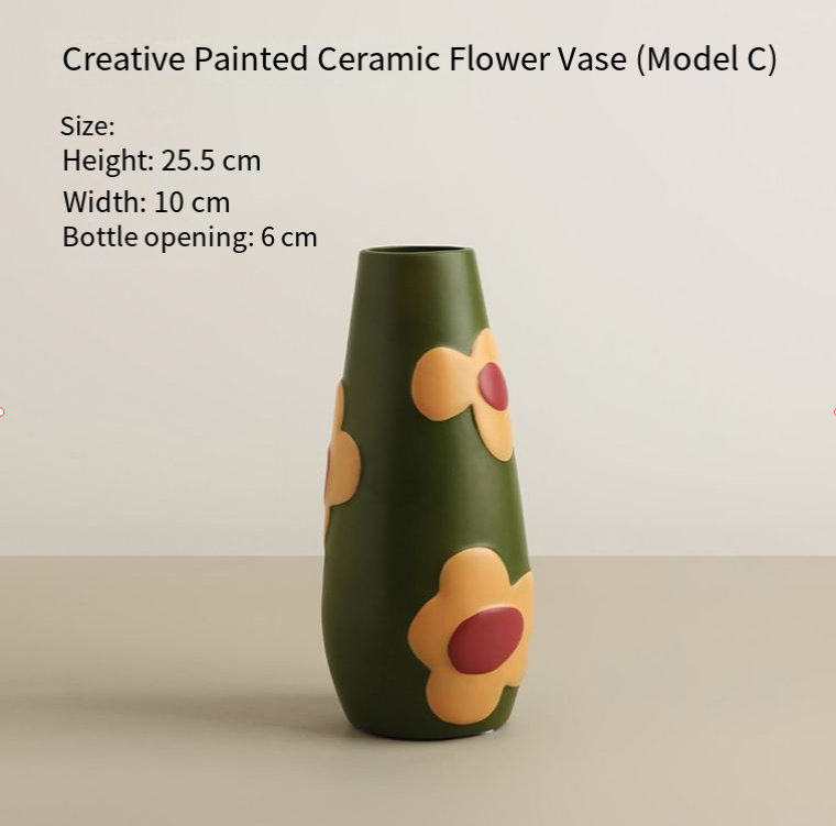 Morandi Painted Ceramic Vase Set (3-Piece) – Modern Home Decor for Flowers | Other Luxury Styles Available in Store