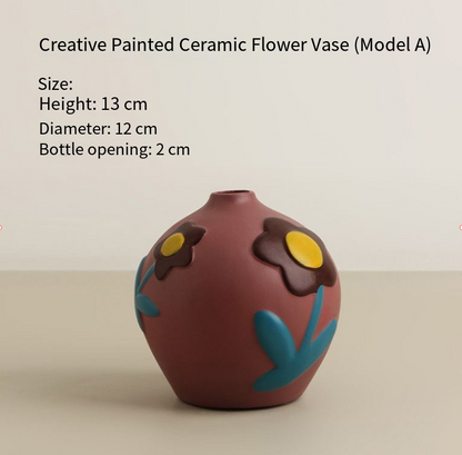 Morandi Painted Ceramic Vase Set (3-Piece) – Modern Home Decor for Flowers | Other Luxury Styles Available in Store