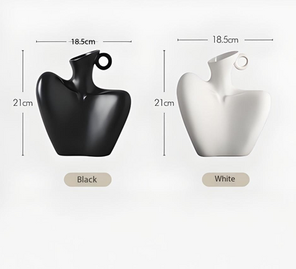 Wabi-Sabi Human Form Vase Set (Black & White) – Artistic Home Decor for Flowers | Other Luxury Styles Available in Store