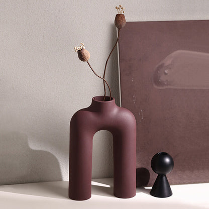 Tubular Letter Vase Set（3-Piece ） – Modern Ceramic Decor for Living Room, Dining Table & TV Stand | Other Luxury Styles Available in Store