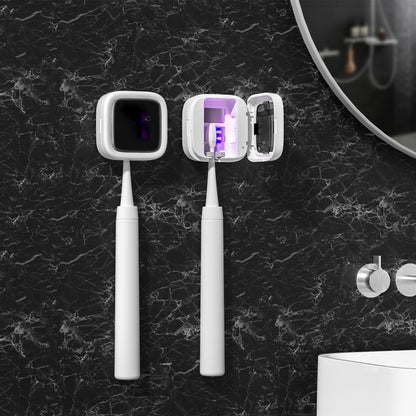 Portable UV-C Toothbrush Sterilizer with Auto-Disinfection & Heating – Magnetic Wall Mountable Brush Cover for Home and Travel (White) | Other Colors Available In-Store