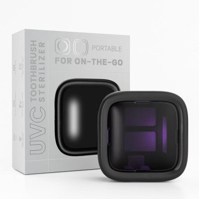 Portable UV-C Toothbrush Sterilizer with Auto-Disinfection & Heating – Magnetic Wall Mountable Brush Cover for Home and Travel (Black) | Other Colors Available In-Store