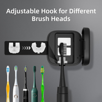 Portable UV-C Toothbrush Sterilizer with Auto-Disinfection & Heating – Magnetic Wall Mountable Brush Cover for Home and Travel (Black) | Other Colors Available In-Store