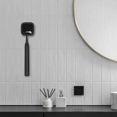 Portable UV-C Toothbrush Sterilizer with Auto-Disinfection & Heating – Magnetic Wall Mountable Brush Cover for Home and Travel (Black) | Other Colors Available In-Store