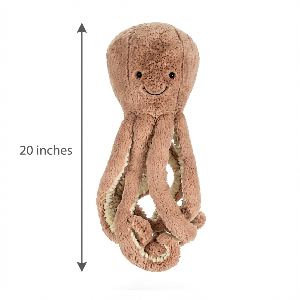 Brown Octopus Plush Toy - Soft Short Plush Stuffed Animal: Perfect Birthday/Christmas/Party Gift for Boys, Girls & Adults