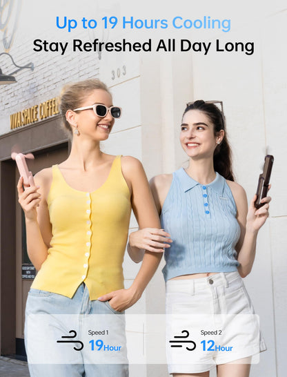 Handheld Mini Fan (Brown), 3-in-1 USB Rechargeable Portable Fan with Power Bank & Flashlight, Pocket Design for Travel & Summer