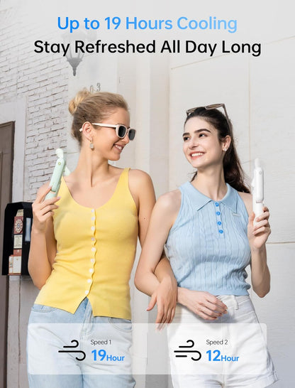 Handheld Mini Fan (Green), 3-in-1 USB Rechargeable Portable Fan with Power Bank & Flashlight, Pocket Design for Travel & Summer