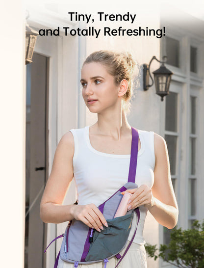 Handheld Mini Fan (Pink), 3-in-1 USB Rechargeable Portable Fan with Power Bank & Flashlight, Pocket Design for Travel & Summer