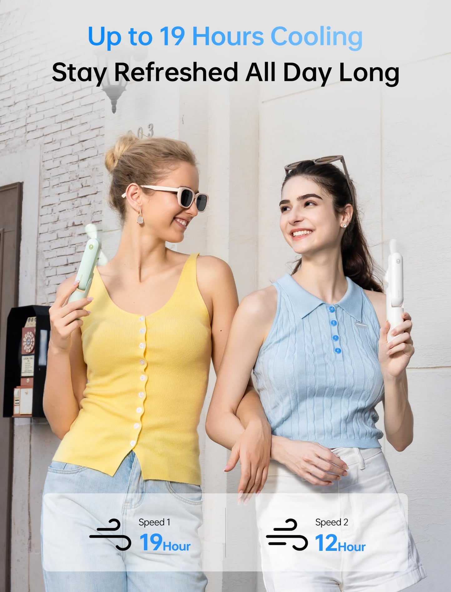 Handheld Mini Fan (White), 3-in-1 USB Rechargeable Portable Fan with Power Bank & Flashlight, Pocket Design for Travel & Summer