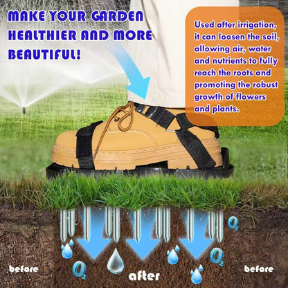 Lawn Aerator Shoes with Spring Base & Spikes: Adjustable Strap, Double-Layer Design for Healthy Lawns in Australian Gardens