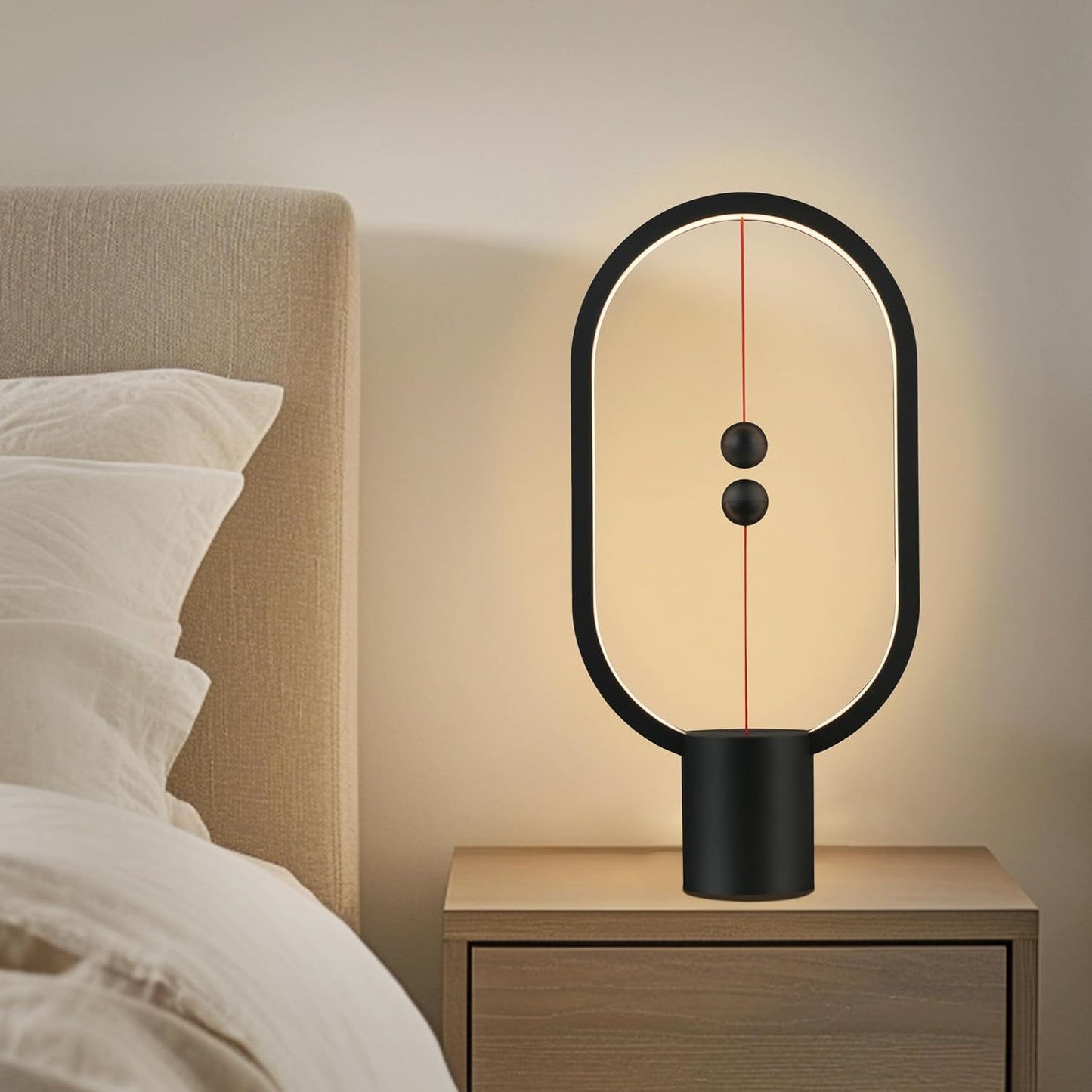Black Magnetic Balance LED Table Lamp: USB-Powered, Dimmable Eye-Care Light with Award-Winning Design for Australian Homes & Offices