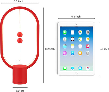 Red Magnetic Balance LED Table Lamp: USB-Powered, Dimmable Eye-Care Light with Award-Winning Design for Australian Homes & Offices