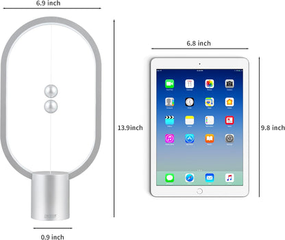 Silver Magnetic Balance LED Table Lamp: USB-Powered, Dimmable Eye-Care Light with Award-Winning Design for Australian Homes & Offices