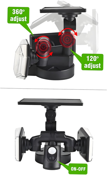 4-Pack Solar Motion Sensor Wall Lights: Double-Head Adjustable Cob LED Outdoor Lights for Garden, Patio & Pathway