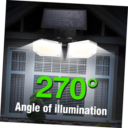 4-Pack Solar Motion Sensor Wall Lights: Double-Head Adjustable Cob LED Outdoor Lights for Garden, Patio & Pathway