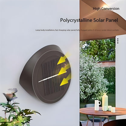 Solar Outdoor Wall Lights (2-Pack): IP44 Waterproof LED Sconces for Garden, Patio & Pathway Lighting（Warm light）