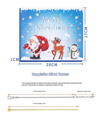 Christmas DIY Jewelry & Craft Advent Calendar(M-14-Snowman Version,20*17*1.1)