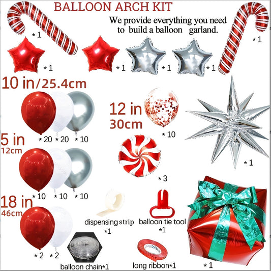 Christmas Balloon Arch Kit – Latex & Foil Balloons