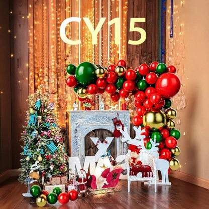 Christmas Balloon 2-Pack Combo: Latex & Foil Holiday Decor | Arch & Tree Sets for 2025 Christmas