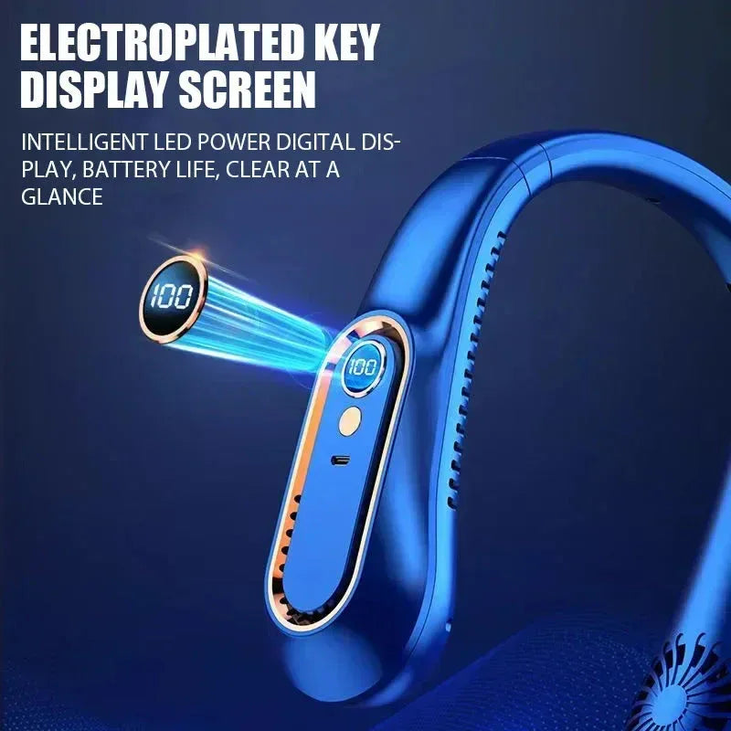 NNEOBA Neck Bladeless Fan Mini Portable-Blue - Mekamart Australia