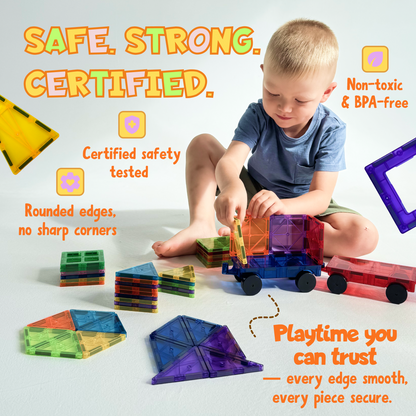 Hundred And Two Pieces Magnetic Tiles Building Set