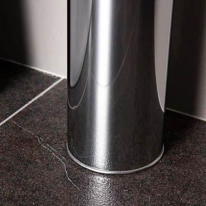 Stainless Steel Toilet Brush With Base and Long-Handled Brush for Bathroom Toilet Cleaning-Silver