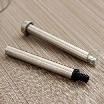 Long-Handled Toilet Brush With Glass Inner Liner For Bathroom Toilet Cleaning-Silver