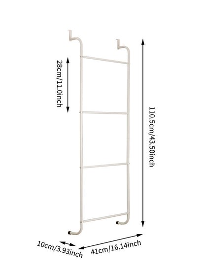 Over The Door Towel Rack Metal Behind Door Hanger for Bathroom Bedroom-White