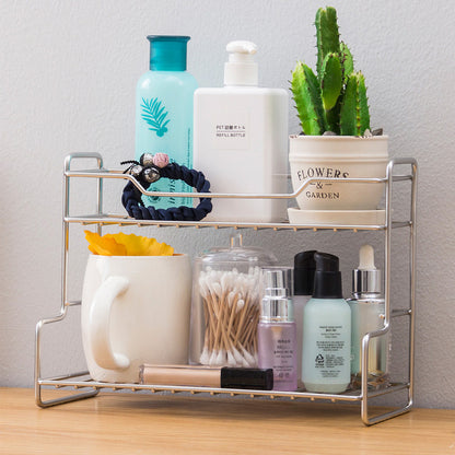 Mini Stainless Steel Kitchen Spice Storage Rack Bathroom And Toilet Organizer Rack-Silver