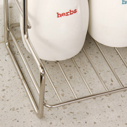 Mini Stainless Steel Kitchen Spice Storage Rack Bathroom And Toilet Organizer Rack-Silver