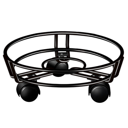 Movable Iron Potted Plant Stand for Home Garden Decoration-Black