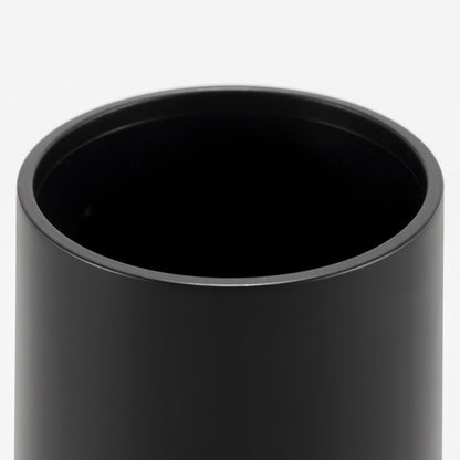 Plastic Toothbrush Cup with Bamboo Base Household Bathroom Essential-Black