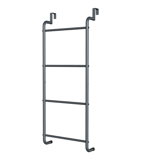 Over The Door Towel Rack Metal Behind Door Hanger for Bathroom Bedroom-Grey