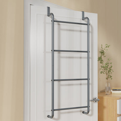 Over The Door Towel Rack Metal Behind Door Hanger for Bathroom Bedroom-Grey