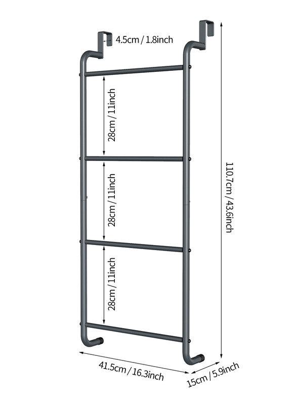 Over The Door Towel Rack Metal Behind Door Hanger for Bathroom Bedroom-Grey