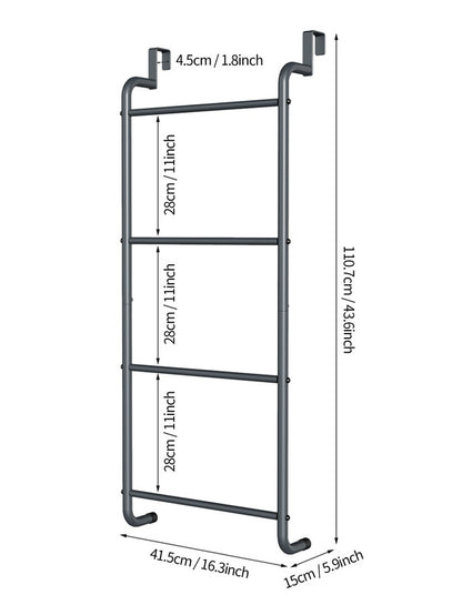 Over The Door Towel Rack Metal Behind Door Hanger for Bathroom Bedroom-Grey