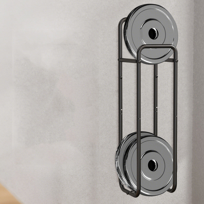 Double-Pole Towel Rack, Wall-Mounted Storage Rack for Bathroom,Black