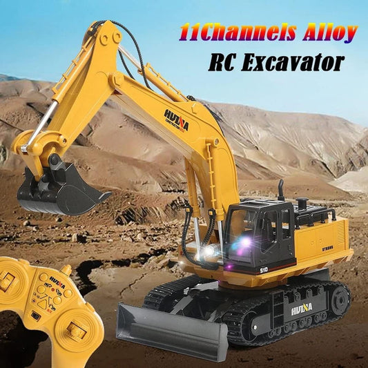 HUINA 1/14 RC Electric Excavator 1535 Remote Control Digger 15CH 2.4G Radio Finished Toy Model Battery Sound Light Effects Hobby Grade Model for Ages 14+
