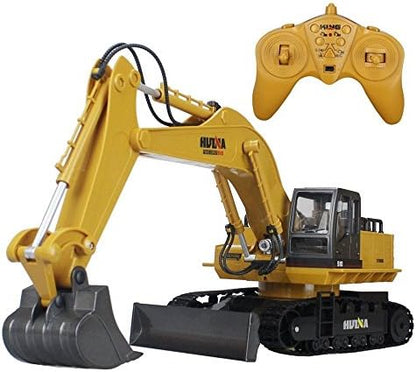 HUINA 1/14 RC Electric Excavator 1535 Remote Control Digger 15CH 2.4G Radio Finished Toy Model Battery Sound Light Effects Hobby Grade Model for Ages 14+